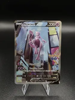 Pokemon TCG Mewtwo v Alt Art Full Art Holo Ultra Rare Card 072/078 Pokemon Go - Image 1