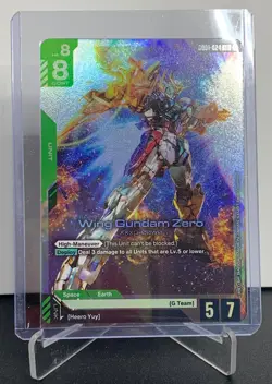 Gundam Card Game GD01-024 LR Wing Gundam Zero Unplayed w/Sleeve & Top Loader - Image 1