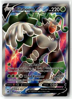 Rillaboom V ⭐ 175/192 Holo Rare Ultra Rebel Clash 2020 Pokemon NM - Image 1