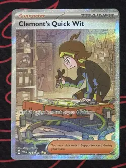 Clemonts Quick Wit 243/191 - Pokemon Surging Sparks Special Illustration Rare - Image 1