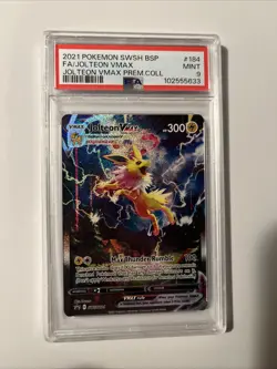 2021 POKEMON SWSH BLACK STAR PROMO #184 FULL ART/JOLTEON VMAX PSA 9 - Image 1