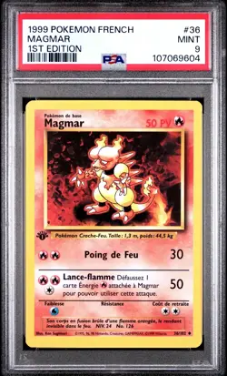 Carte Pokemon Magmar 36/102 Set de base Edition 1 PSA 9 - Image 2
