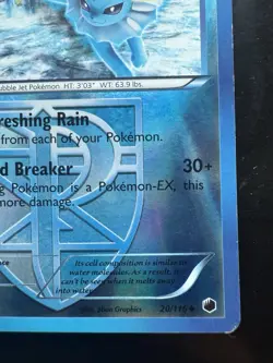 Pokemon Vaporeon Plasma Freeze 20/116 Reverse Holo Uncommon (LP) - Image 5