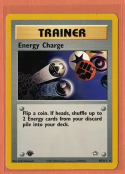 Pokemon TCG - Energy Charge - Neo Genesis 85/111 - 1st Edition Rare - LP - Image 1