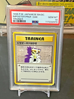 1996 Pokemon Japanese Basic Imposter Prof. Oak Trainer PSA 10 - GEM MINT! - Image 1
