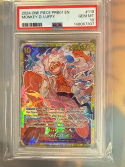 ONE PIECE PRB01 OP05-119 SECRET RARE SEC MONKEY D. LUFFY PSA 10 - Image 1