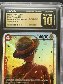 Monkey.D.Luffy Super Rare OP12-015 One Piece CGC 10 Pristine - Image 2