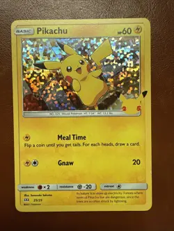 Mcdonalds Pikachu Sparkle Holo 25th Anniversary Card 25/25 NM - Image 1