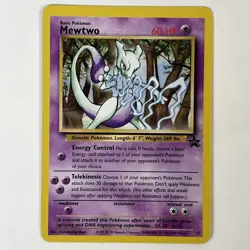 Pokemon Card Mewtwo Black Star Promo # 12 WOTC Non Holo Vintage - Image 1