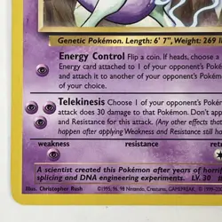 Pokemon Card Mewtwo Black Star Promo # 12 WOTC Non Holo Vintage - Image 5
