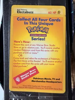 Sealed Electabuzz Pokemon The First Movie WB Promo Black Star 1999 Card WOTC New - Image 1