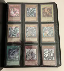 Yugioh 13 Foil/275 Card Binder Lot Dark Magician Girl Blue-Eyes Ra DOD Konami - Image 2