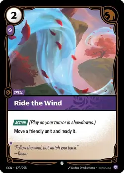 Riftbound Origins Ride the Wind Foil OGN 173/298 Spell Card NM - Image 1