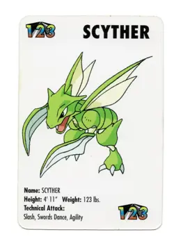 Scyther #123 KFC Pokemon mini card promo 1998 - Image 1