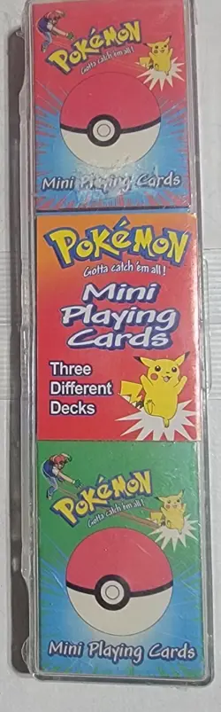 Vintage 1999 Pokemon Mini Playing Cards 3 Different Decks Nintendo New Sealed TS - Image 1