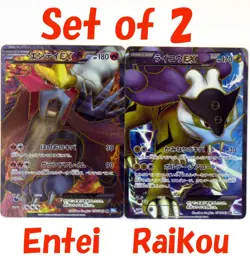 Entei Raikou EX 071/069 070/069 BW4 1ST Ed Full ART SR TCG Japanese Pokemon Card - Image 1