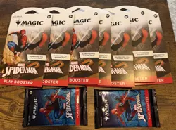 7x Magic The Gathering Marvel Spider-Man Sleeved Booster Pack - Image 1