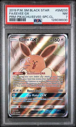 Eevee GX SM233 Full Art Black Star Promo Sun & Moon Pokemon TCG NM PSA 7 - Image 1