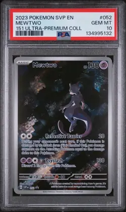 2023 POKEMON SVP EN-SV BLACK STAR PROMO 151 ULTRA-PREM COLL #052 MEWTWO PSA 10 - Image 1