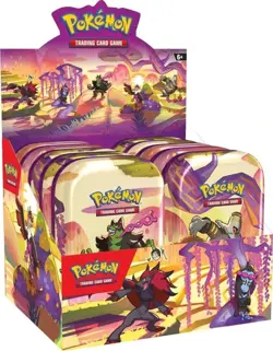 10 x Shrouded Fable Scarlet Violet Pokemon TCG Mini Tins in Sealed Display Case - Image 1