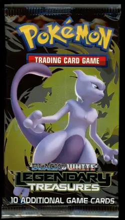 Pokemon Black And White Legendary Treasures Sealed Booster Pack Mewtwo Art - Image 1