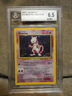 1999 pokemon base mewtwo holo 10/102 graded beckett 6.5 - Image 1