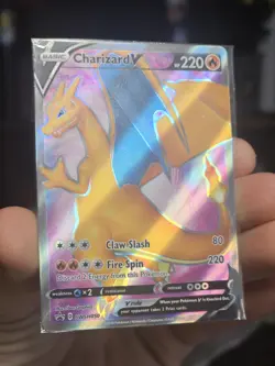 SEALED Pokemon Charizard V SWSH050 Champion's Path ETB Holo Black Star Promo - Image 1