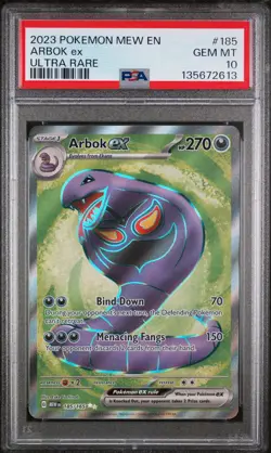 2023 POKEMON MEW EN-151 ULTRA RARE #185 ARBOK EX PSA 10 - Image 1