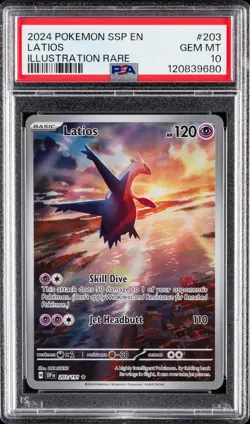 2024 POKEMON SSP EN-SURGING SPARKS ILLUSTRATION RARE #203 LATIOS PSA 10 - Image 1
