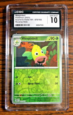 Weepinbell Reverse Holo #070 - CGC GEM MINT 10 - Scarlet & Violet 151 - Pokemon - Image 4