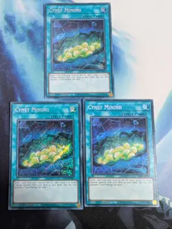 YuGiOh! Cynet Mining RA03-EN067 Secret Rare x3 PLAYSET 1st Ed - Image 1