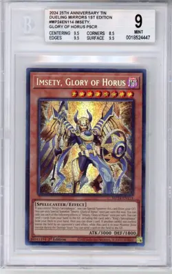 Yu-Gi-Oh! BGS 9 Imsety, Glory of Horus Prismatic Secret Rare MP24 EN114 - Image 1