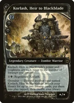 Korlash, Heir to Blackblade -Foil Heavy Play MTG Promos: Prerelease Cards - Image 1