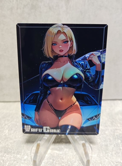 Android 18 Trading Card Waifu Goddess Story Anime Girl holo Karte Manga Full Art - Image 1