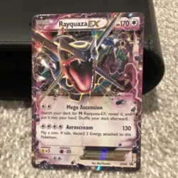 Pokemon Rayquaza EX XY69 Holo Promo Dragon XY Set TCG Card crease down middle - Image 1