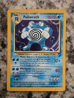 Pokemon Poliwrath Base Set 2 Holo Rare Card 15/130 WOTC 2nd Edition - Image 1
