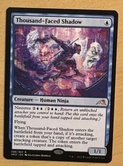 MTG Thousand-Faced Shadow Card, Neon Dynasty - Image 1