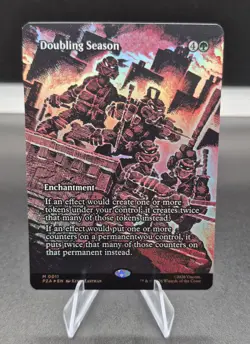 Magic The Gathering TMNT DOUBLING SEASON Borderless FOIL - Image 1