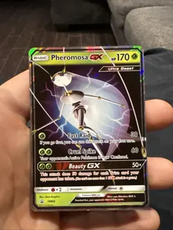 Pokemon TCG Pheromosa GX SM66 2017 Black Star Promo Card Dmg - Image 1