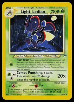 Pokemon Card - Light Ledian Neo Destiny 24/105 Rare - Image 1
