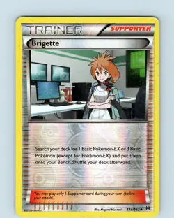 Pokemon TCG Brigette XY BREAKthrough 134/162 Reverse Holo Uncommon Played HP-MP - Image 1