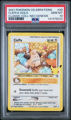 2021 POKEMON CELEBRATIONS CLASSIC COLL #20 CLEFFA-HOLO PSA 10 - Image 1