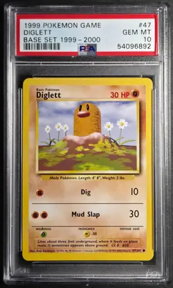 Pokemon 1999-2000 Base Set Diglett #47 PSA 10 GEM MINT -- USA SHIPPING ONLY - Image 1