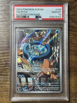 Pokemon 2024 Squirtle 148/142 Illustration Rare Stellar Crown GEM MINT PSA 10 - Image 1