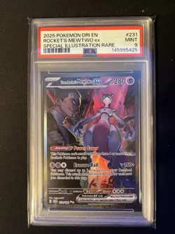 Team Rocket's Mewtwo ex 231/182 PSA 9 Pokemon Scarlet & Violet Destined Rivals - Image 1