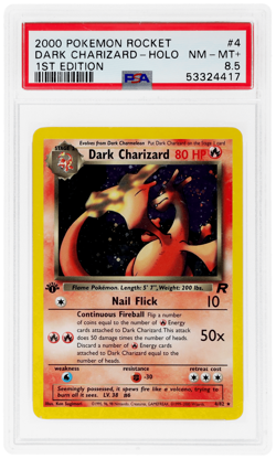 2000 Pokemon Team Rocket Dark Charizard 1st Edition Holo #4 PSA 8.5 - Image 1