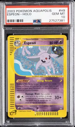 2003 POKEMON AQUAPOLIS #H9 ESPEON-HOLO PSA 10 - Image 1