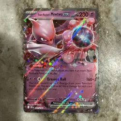 Pokemon TCG - Team Rocket's Mewtwo ex 081/182 Destined Rivals Double Rare - NM - Image 1