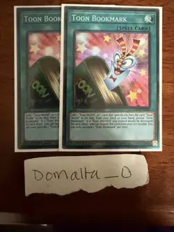 2x Yugioh Toon Bookmark TOCH-EN003 1st Edition Collector’s Rare Near Mint - Image 1