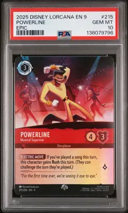 Disney Lorcana Fabled Powerline Musical Superstar (EPIC) 215/204 PSA 10 GEM MINT - Image 1